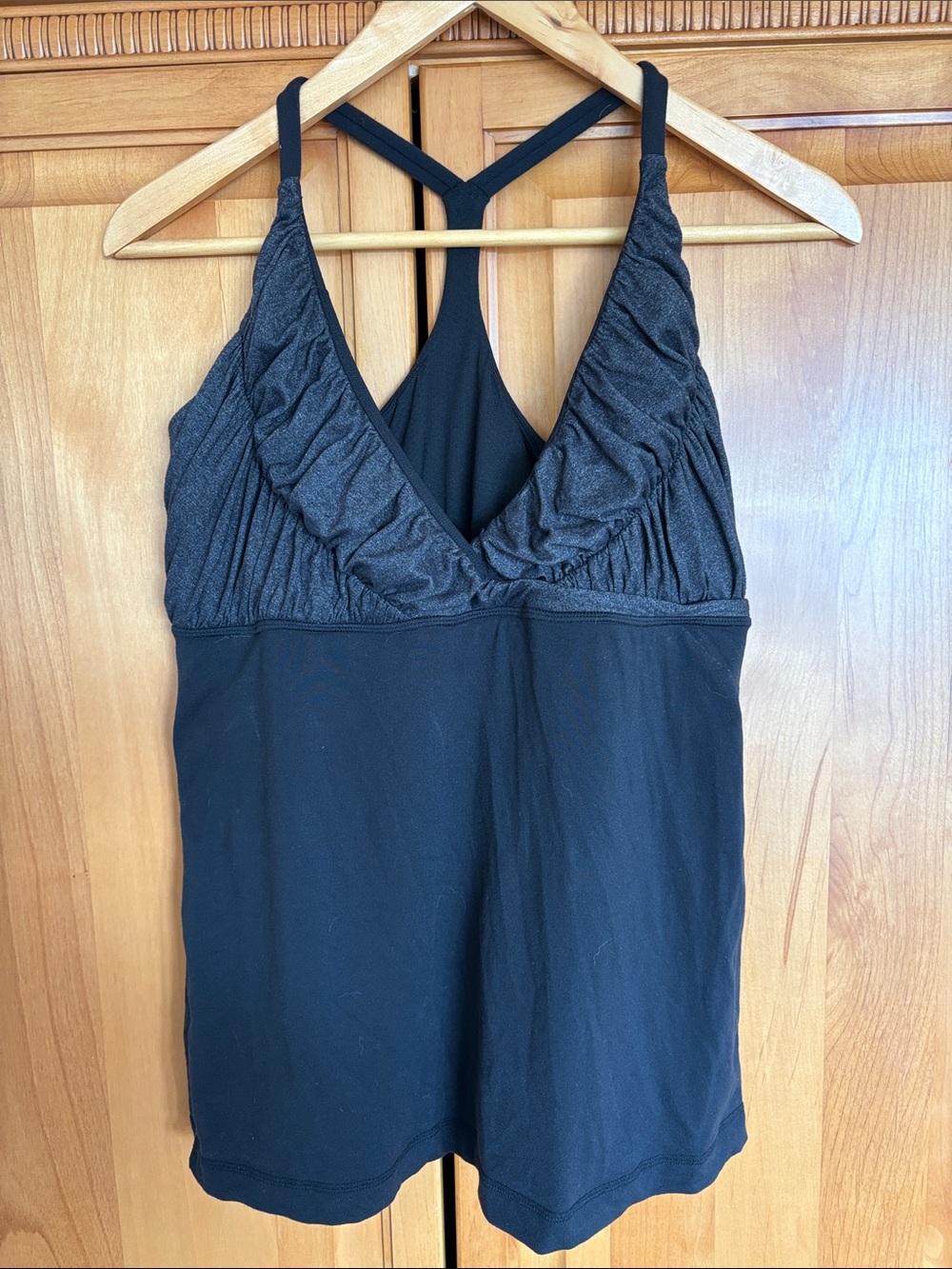 lululemon athletica Black Ruched V-Neck Tank with Racerback